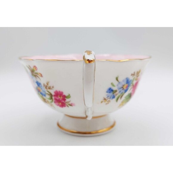Paragon Vintage Double Warrant White Pink Floral Bone China Teacup And Saucer - Picture 9 of 11